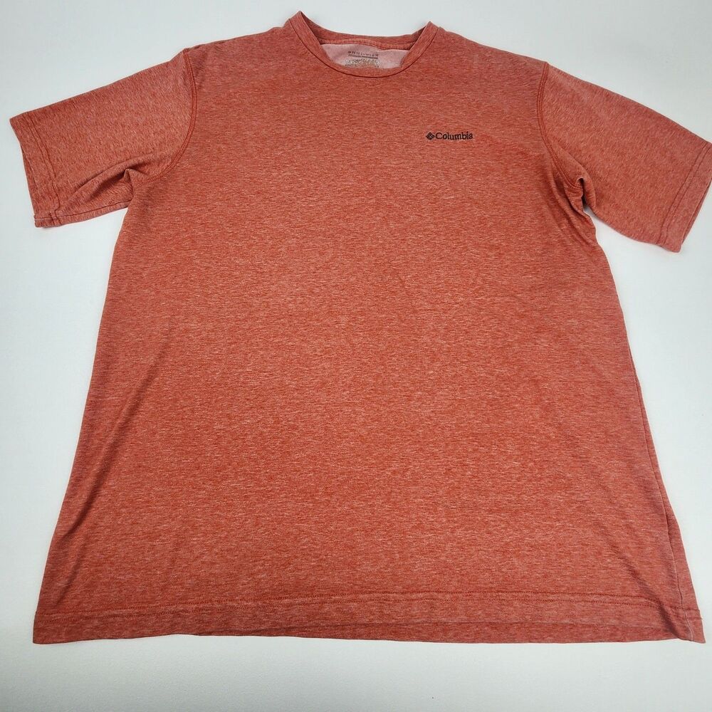 Columbia Omni-Wick Men's Orange Heather Performance T Shirt Outdoor Hiking XL